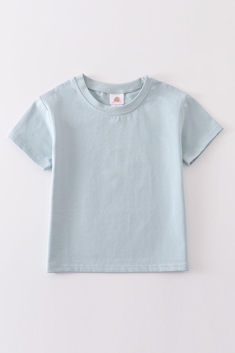 Blue blank basic t-shirt Adult Kids and baby bubble - Giggles with Grace