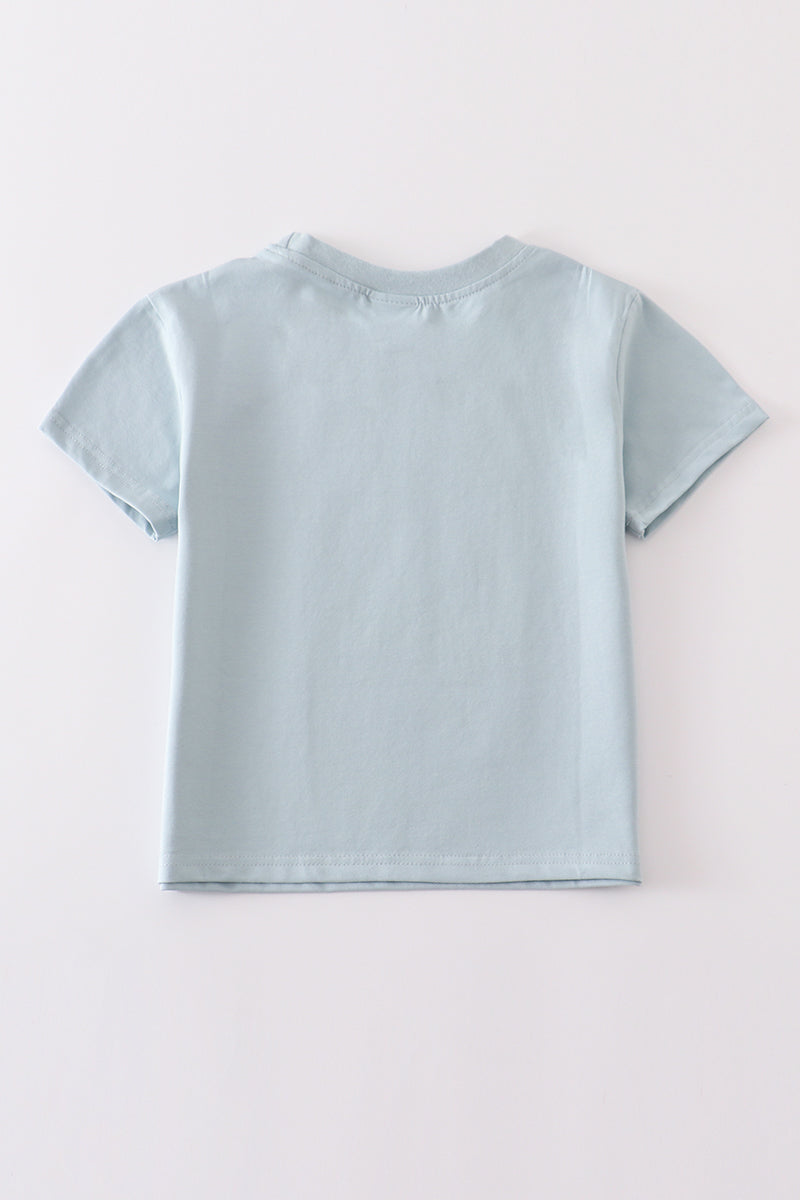 Blue blank basic t-shirt Adult Kids and baby bubble - Giggles with Grace