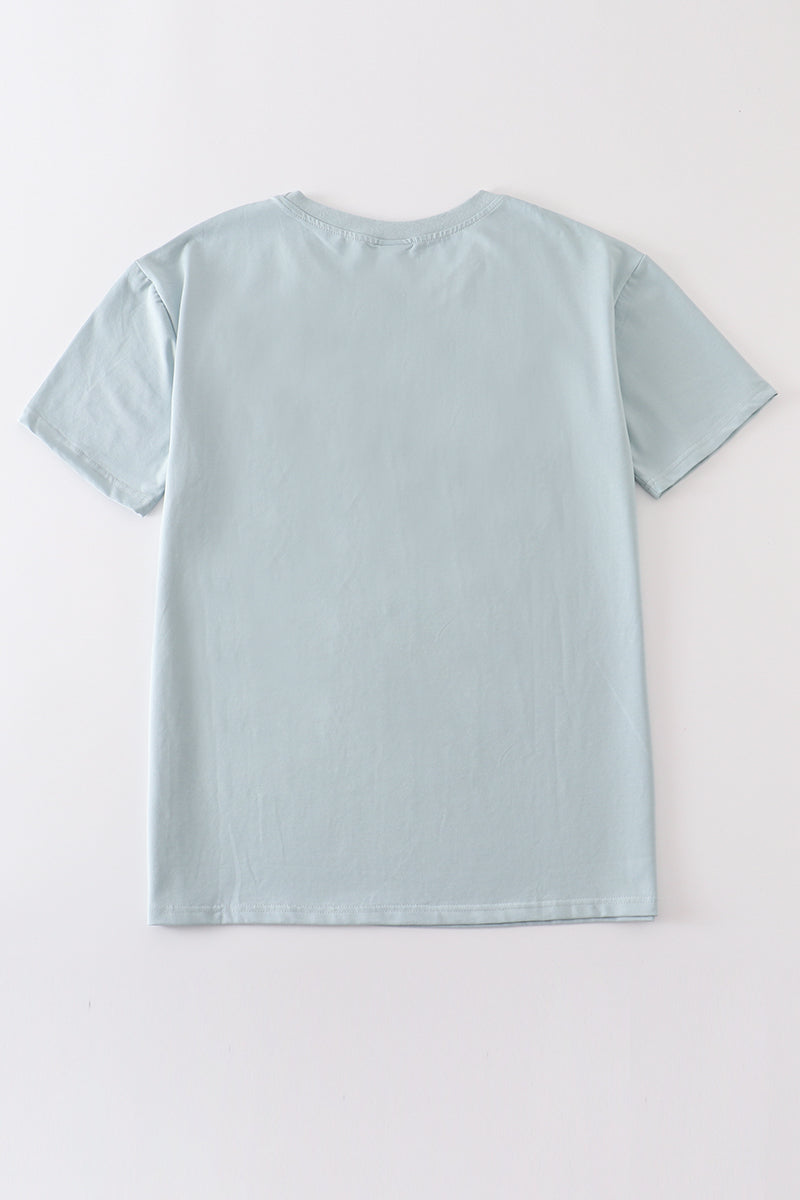 Blue blank basic t-shirt Adult Kids and baby bubble - Giggles with Grace